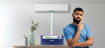 A modern inverter setup powering an air conditioner, demonstrating how to run AC on inverter