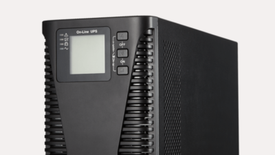 A Luminous Online UPS system protecting office equipment and ensuring uninterrupted power supply.